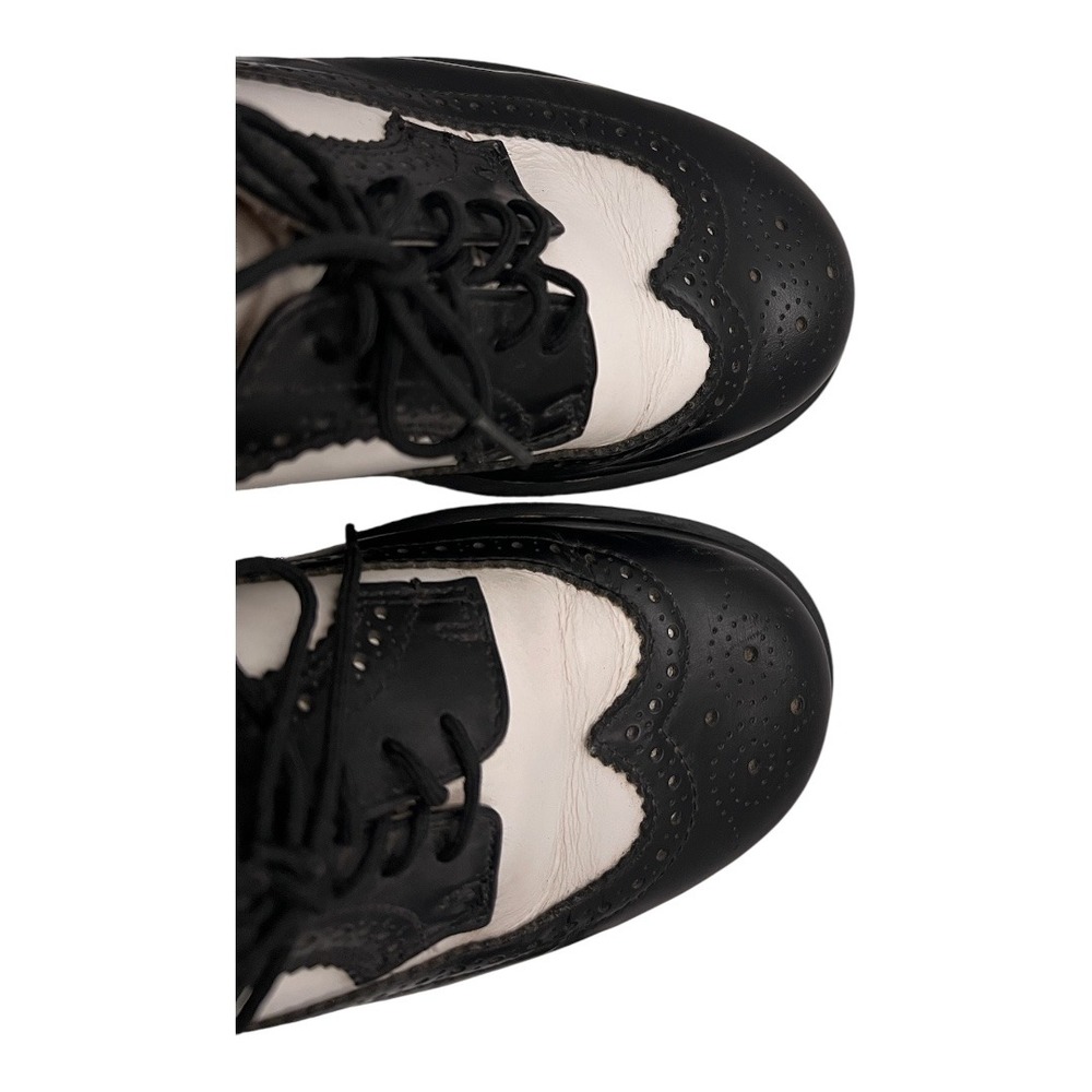 Dr. Martens 3989 Wingtip Brogue Leather Oxford Shoes Black White Mens - Picture 8 of 9